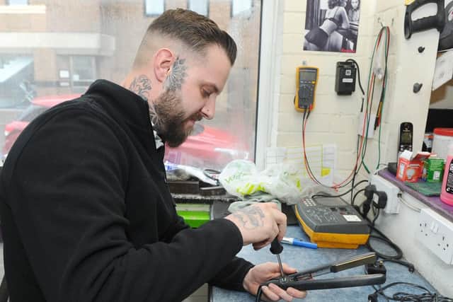 Joe Wright working at Abbey Electrics in Fareham 
Picture: Sarah Standing (120319-1827)