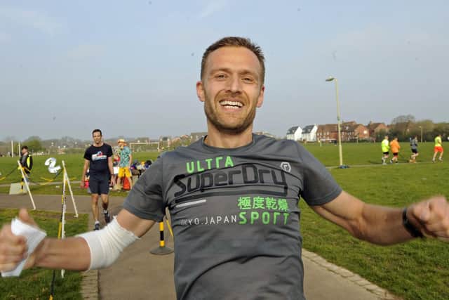 It was a great morning for the Whiteley parkrun birthday celebrations. Picture: Ian Hargreaves  (060419-2)