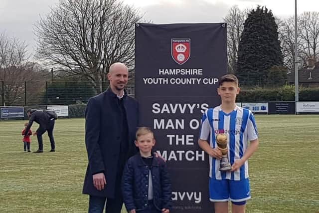Cohwen Whitaker was man of the match in the final as Crofton Saints Lions under-13s won the Hampshire Cup