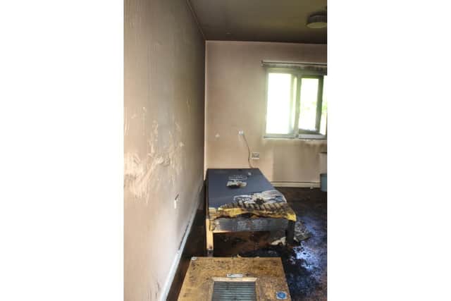 A Hampshire Fire and Rescue Service picture of the aftermath of the arson