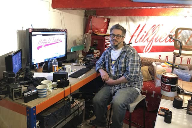 Clive Padfield from Hillfield Trading in the basement of his shop in Castle Road - the heart of the operation