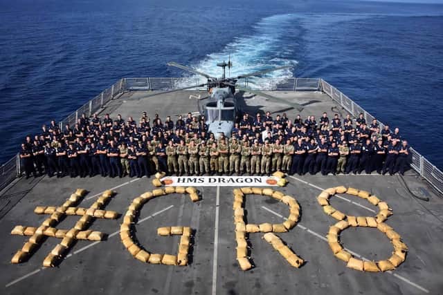 Drugs seized in HMS Dragon's eighth and final bust of her deployment on Operation Kipion.