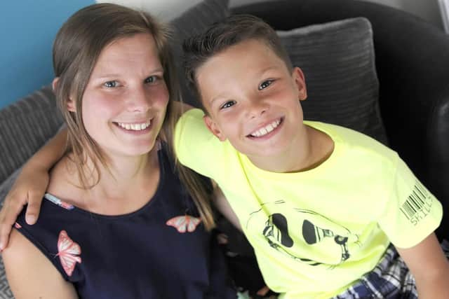 Jake Clarke and his mum Michelle Clark  
Picture: Malcolm Wells (170626-1269)