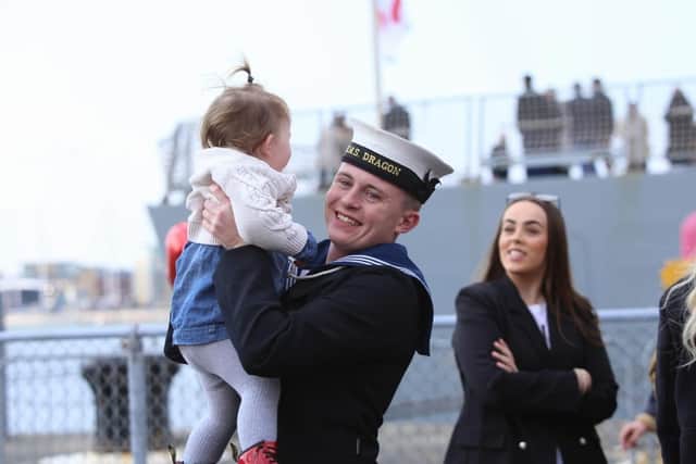 HMS Dragon returns to Portsmouth. Picture: Habibur Rahman