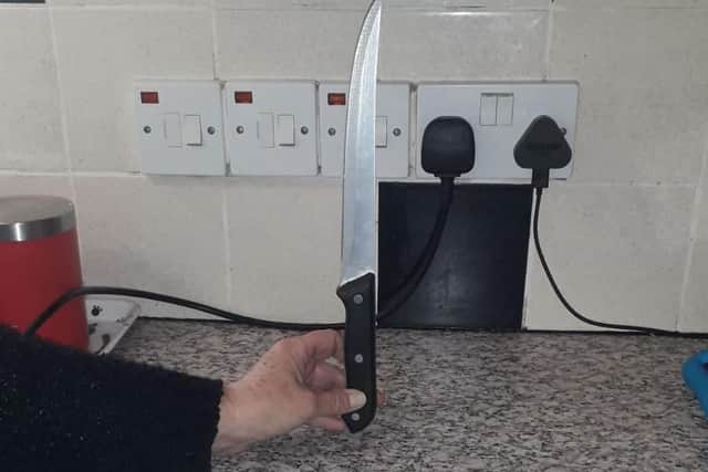 The knife found at the rec