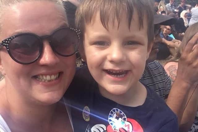 Chelsea White with son Alistair