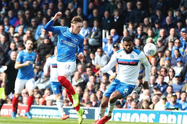 Action from the first half of Pompey's clash against Rochdale at Fratton Park.