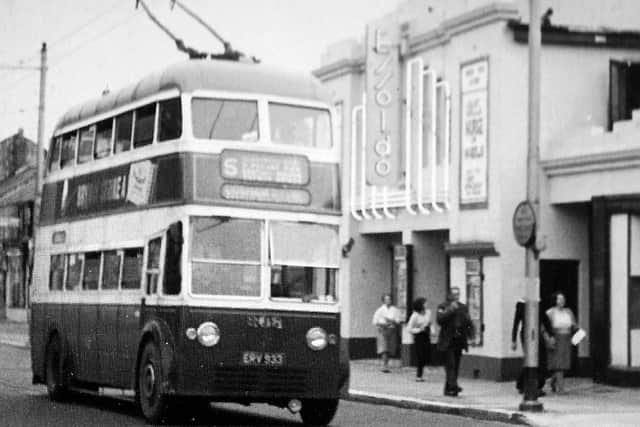 A trolley bus outside the Essoldo, Eastney, which Maureen Baldwin, of Cowplain, remembers as the Regal. Picture: Barry Cox