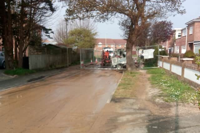 Engineers look to locate and repair the leak.