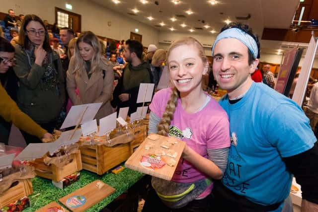 Poppy Lettice and Marco Gosling-Pezzolo of Isle of Wight based vegan food company Lettice's at Portsmouth Vegan Fest, 2018. Picture by Duncan Shepherd
