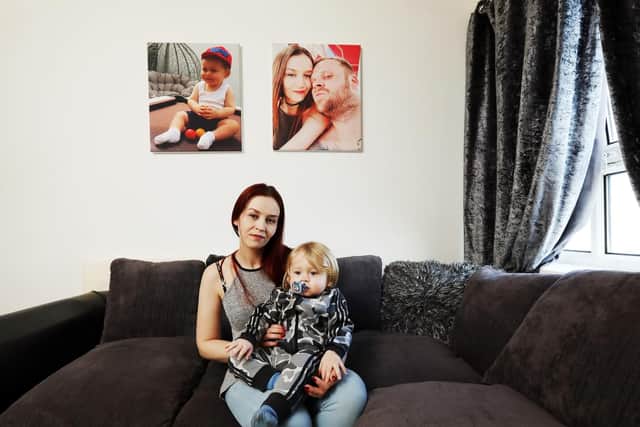 Expectant mother Kayley Grant, pictured with her son Carter, 18 months. Picture: Chris Moorhouse