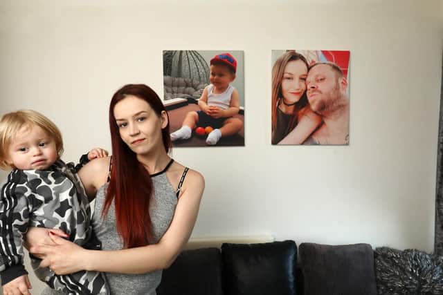 Expectant mother Kayley Grant, pictured with her son Carter, 18 months. Picture: Chris Moorhouse