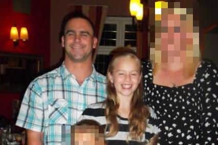 Oldland, left, and Courtney, middle, who he subjected to sexual abuse for four years. Picture: Medavia