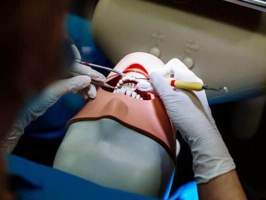 University of Portsmouth Dental Academy students working and training