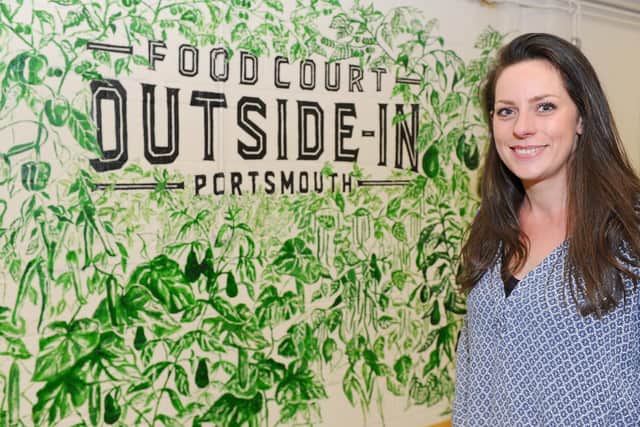 Outside-In Food Court Portsmouth, located in Middle Street, Portsmouth, is officially opening on Saturday, April 20.
Pictured is: Co-owner of Outside-In Food Court Portsmouth April Gilbert (31).
Picture: Sarah Standing (180419-6157)