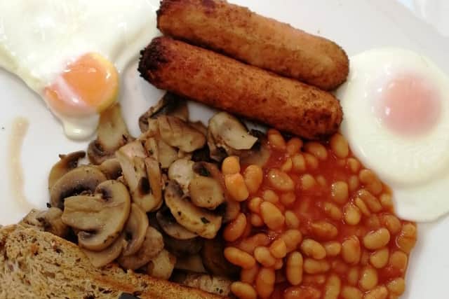 The vegetarian fry-up at Northney Farm.