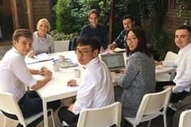 James Grout (left), 20, and his fellow team members at the Mayfield Nurseries Cafe as they formulated their development plan.