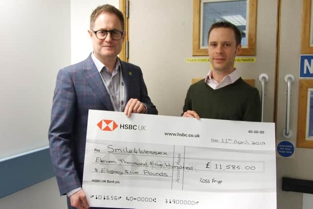Ross Fripp with Consultant Neurosurgeon and Trustee for Smile4Wessex, Mr Paul Grundy
