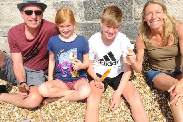 Dean Griffin with his wife Debbie and their children Ella (8) and Nathan (14) who used to live in Southsea.

Picture: Sarah Standing (190419-6326)