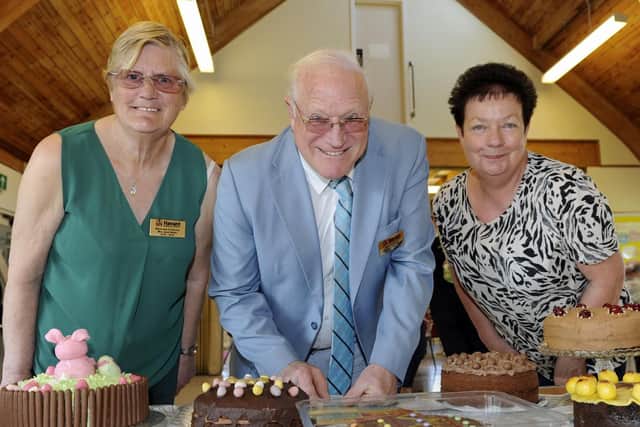 Lady Mayoress Janet Wade with the mayor of Havant Councillor Pete Wade and Anne Thurlow judge the cakes at the Easter 'eggstravaganza'.

Picture: Ian Hargreaves  (200419-1)