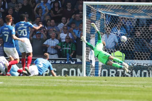 Jordy Hiwula gave Coventry a ninth-minute lead at Fratton Park