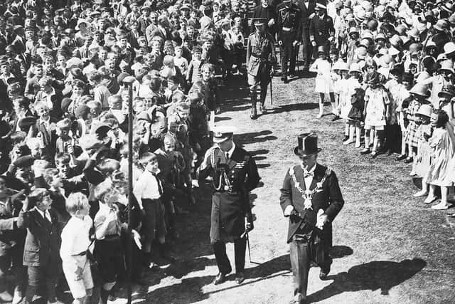 Following on from yesterdays photograph, here we see King Edward VIII at Cosham acknowledging some boys.