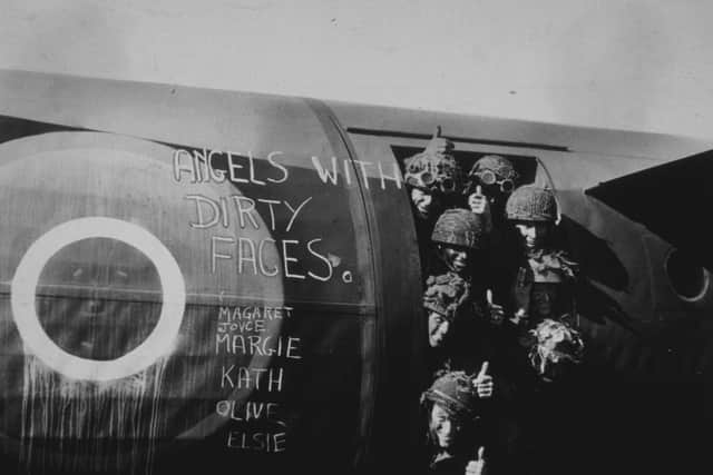 Reinforcements. Paratroopers give the thumbs-up signal, before leaving in a glider to drop on Normandy as reinforcements to the invasion forces.   (Photo by Hulton Archive/Getty Images)