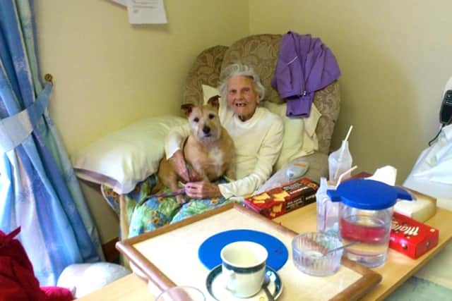 Maureen Tett's mum Rosa Knapp with her dog Cuejo