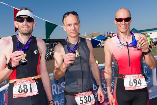 The 5k race during the final event of the series saw Martin Pegler finish second, Adrian Bonner take the win and Rupert Rhodes finish third. Picture: Duncan Shepherd
