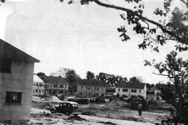 Can anyone recognise where on the fledgling Leigh Park estate this crescent of houses might be?