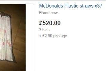 A bunch of straws have been bid on with price exceeding 500 on eBay. Picture: eBay