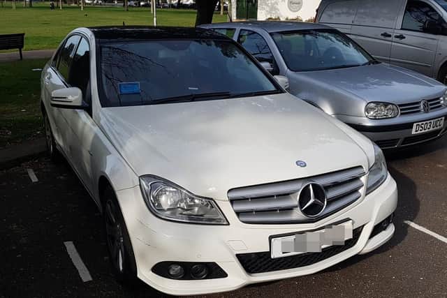 The Mercedes on the day it was caught by parking wardens Picture: Portsmouth City Council