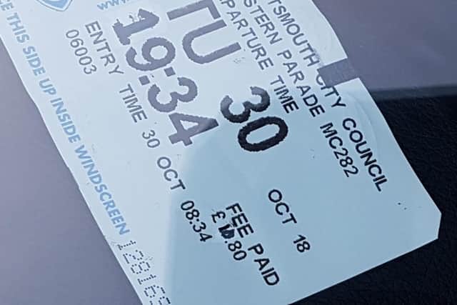 The parking ticket with the bodged Tipp-Ex change Picture: Portsmouth City Council