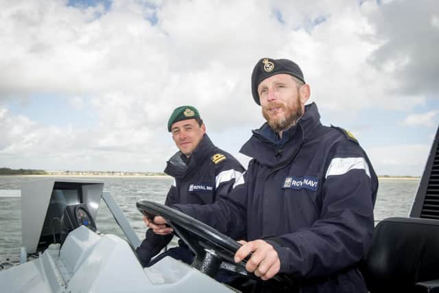 Lieutenant Sam Stallard and Petty Officer Anthony McKenna on HMS Puncher
Picture: Habibur Rahman