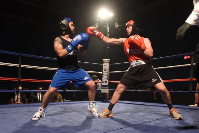 Action from the Ultra White Collar Boxing event at Fareham Leisure Centre