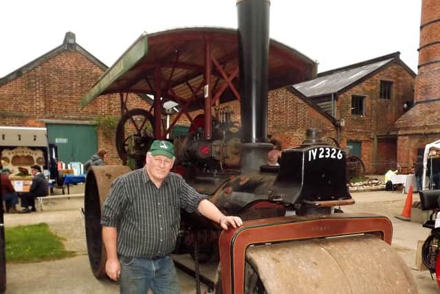 Stuart Harris with his life's work, the traction engine Cuchulainn.