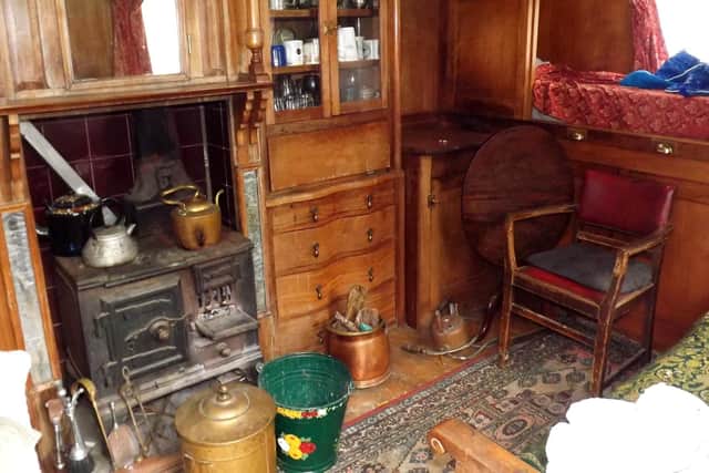 Still used to this day, the living accommodation inside a traction engine trailer.
