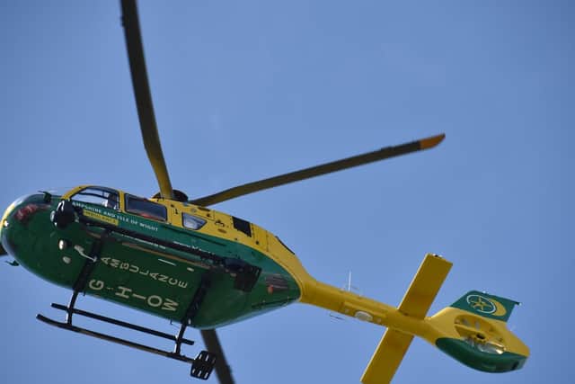 The woman was airlifted to hospital. Picture: Geoffrey Osborne