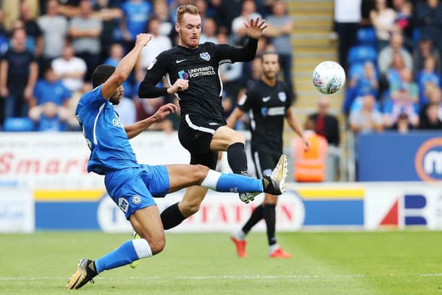 Tom Naylor in action at Peterborough earlier in the season. Picture: Joe Pepler