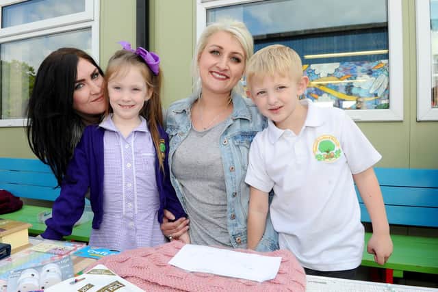 From left, Cara Taylor with her daughter Poppy, six, and Andrea Chivers and her son Stanley, five
Picture: Sarah Standing (290419-7346)