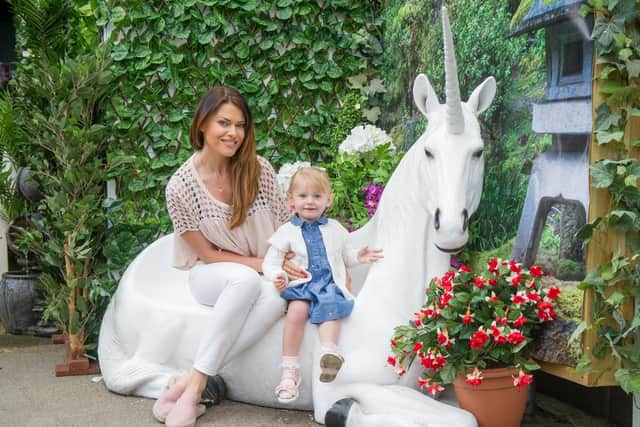 Abbie Curtis and her daughter Harper at the Enchanted Walk at Keydell Nurseries