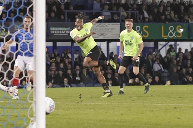 Ivan Toney fires home for Peterborough against Pompey