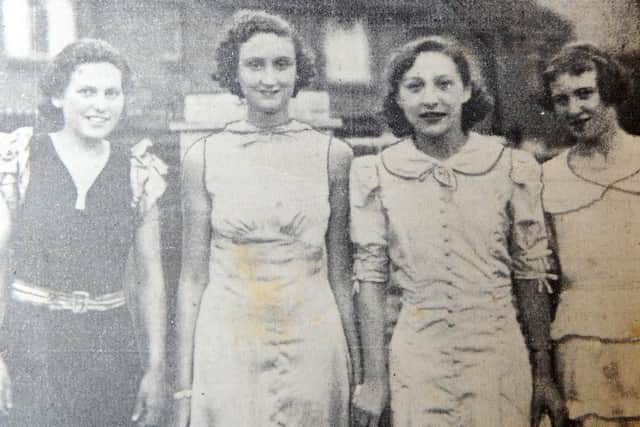 Mary, second left, when she was younger