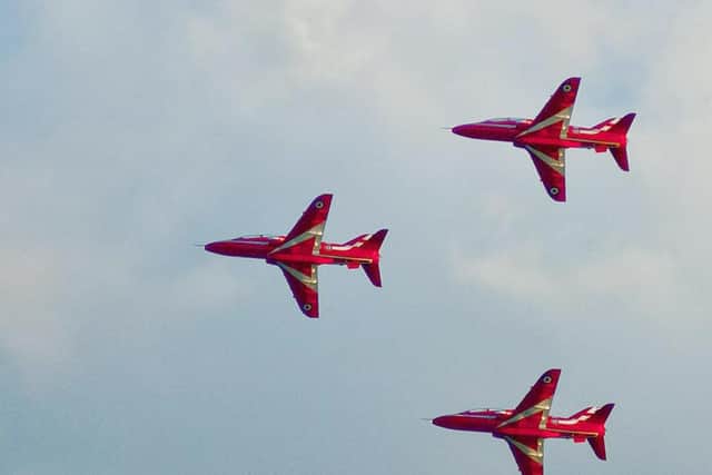 The Red Arrows taken on Friday August 10, 2018, when they flew across The Solent.