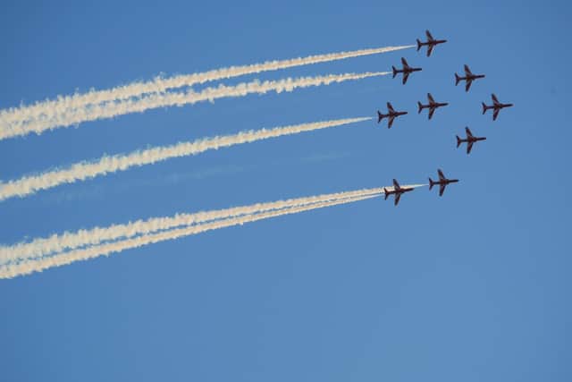 Red Arrows fly over Southsea Portsmouth