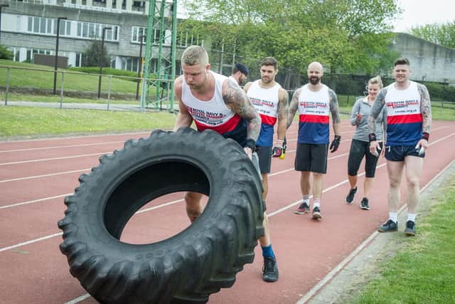 Andy Davidson flipping a tyre
Picture: Habibur Rahman