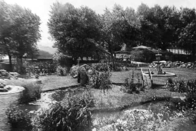 Long lost in time: the water gardens and aviary at Whale island, HMS Excellent, Portsmouth, before the last war.  Picture: Robert James postcard collection.