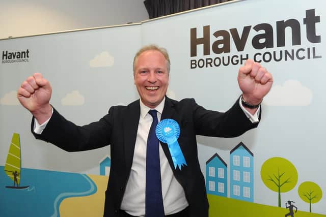 Havant Borough Council leader, Michael Wilson, who won for the Conservative party candidate in Hayling East. Picture: Sarah Standing (020519-7806)