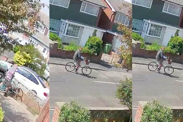 A neighbour captured the moment thieves stole the bikes from Mr Vaughan's driveway.