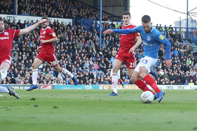 Ben Close nets Pompey's equaliser. Picture: Joe Pepler